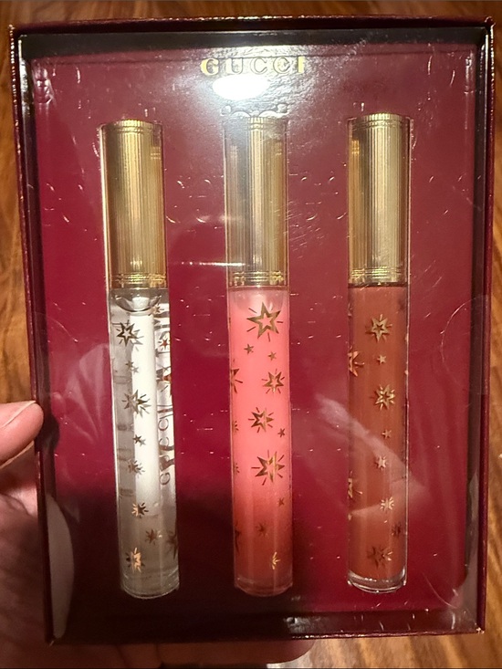 Gucci Other - Gucci Lip Gloss Trio in Clear, Pink, Brown Authentic